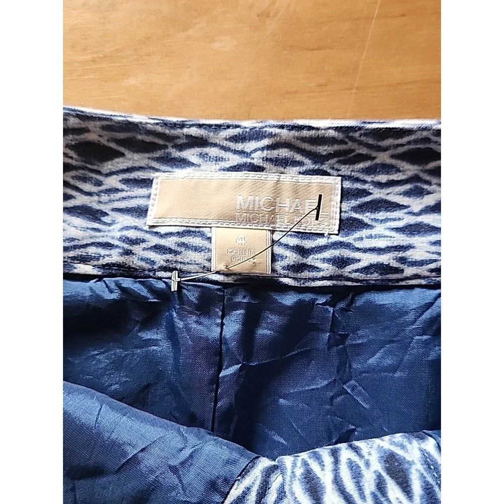 Michael Michael Kors Blue‎ Geoprint Pencil Skirt size 4